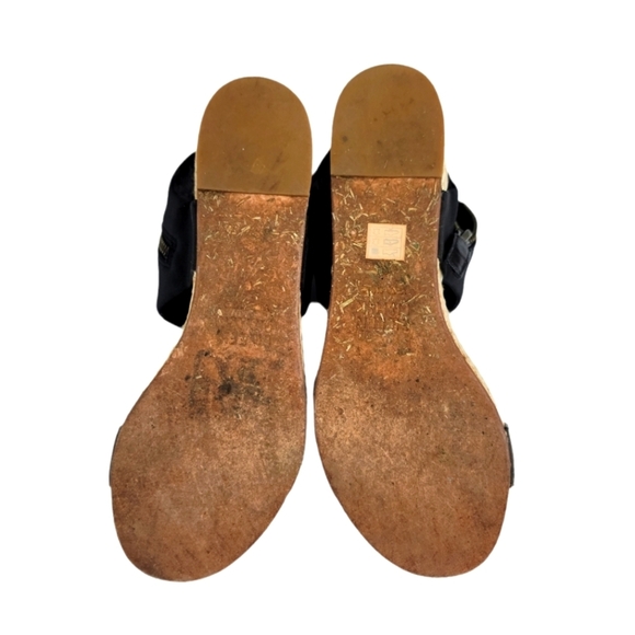 Eileen Fisher‎ Black Side Zippered Espadrille Sandals - Picture 9 of 10